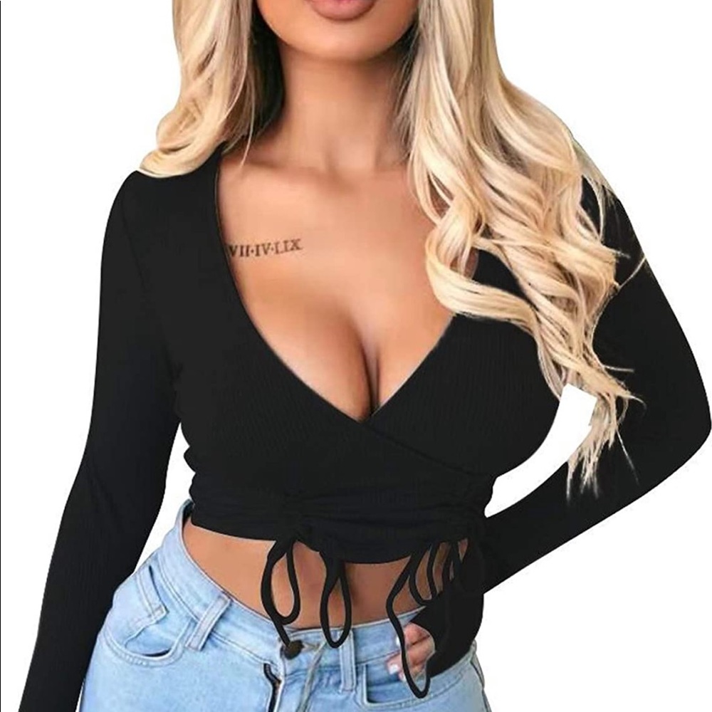 Women’s drawstring crop top